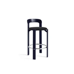 HAY Rey Barstol H65 Med Polstret Sáde Deep Blue Water