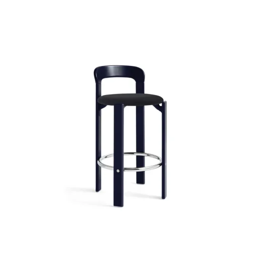 HAY Rey Barstol H65 Med Polstret Sáde Deep Blue Water