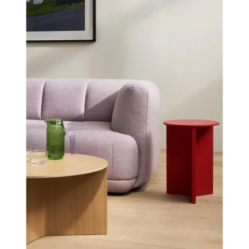 HAY Slit Wood Sofabord RundtØ35 Candy Red