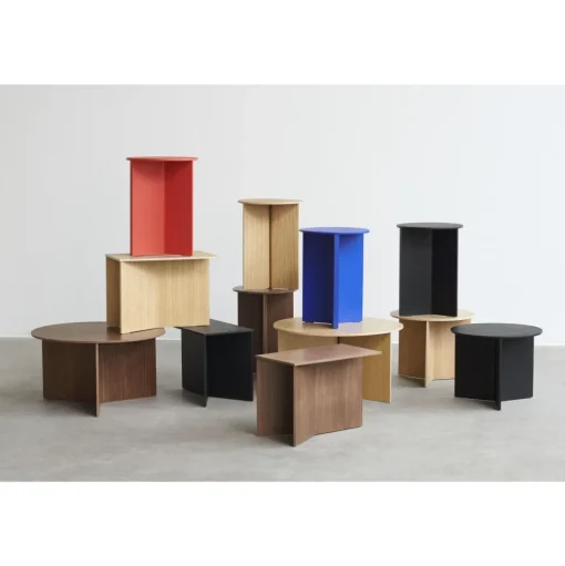 HAY Slit Wood Sofabord RundtØ35 Sort