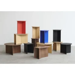 HAY Slit Wood Sofabord RundtØ45 Sort