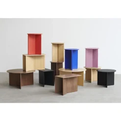 HAY Slit Wood Sofabord RundtØ35 Pink