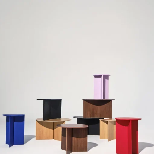 HAY Slit Wood Sofabord RundtØ35 Pink