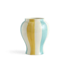 HAY Sobremesa Stripe Vase Stor Grøn/Gul