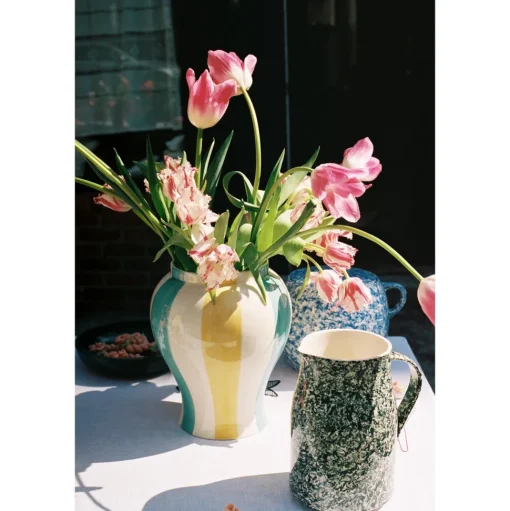 HAY Sobremesa Stripe Vase Stor Grøn/Gul