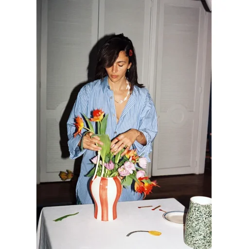 HAY Sobremesa Stripe Vase Lille Rød