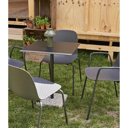 HAY Terrazzo Udendørs Cafébord 60x60 Antracit/Grå Terrazzo