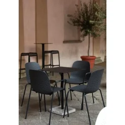 HAY Terrazzo Udendørs Cafébord 60x60 Antracit/Grå Terrazzo