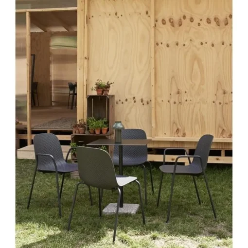 HAY Terrazzo Udendørs Cafébord 60x60 Antracit/Grå Terrazzo