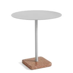 HAY Terrazzo Udendørs CafébordØ70 Sky Grey/Rød Terrazzo
