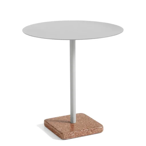 HAY Terrazzo Udendørs CafébordØ70 Sky Grey/Rød Terrazzo