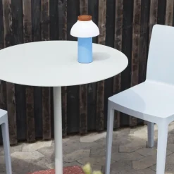 HAY Terrazzo Udendørs CafébordØ70 Sky Grey/Rød Terrazzo