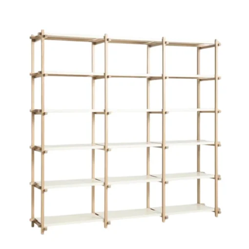HAY Woody Shelving 2.0 Reol Stor Almond White/Stål