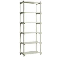 HAY Woody Shelving 2.0 Reol Høj Smokey Grey/Stål