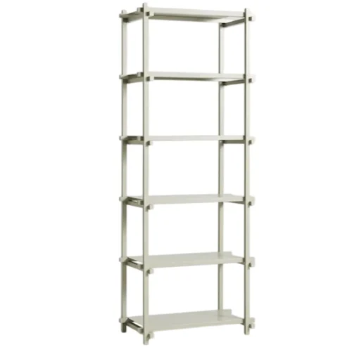 HAY Woody Shelving 2.0 Reol Høj Smokey Grey/Stål