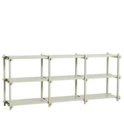 HAY Woody Shelving 2.0 Reol Lav Smokey Grey/Stål