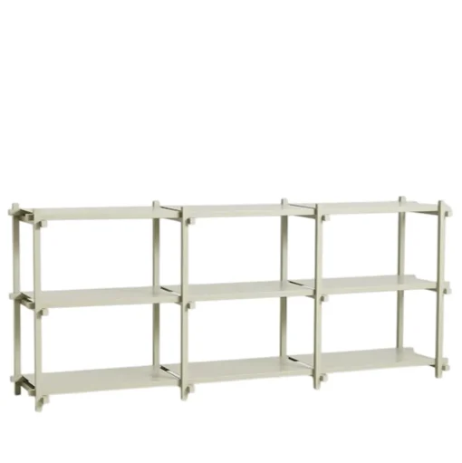HAY Woody Shelving 2.0 Reol Lav Smokey Grey/Stål