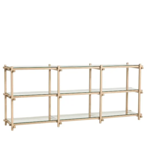 HAY Woody Shelving 2.0 Reol Lav Almond White/Glas