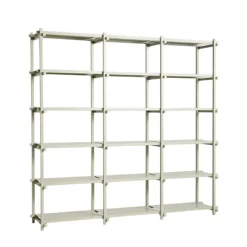 HAY Woody Shelving 2.0 Reol Stor Smokey Grey/Stål