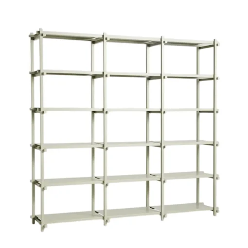HAY Woody Shelving 2.0 Reol Stor Smokey Grey/Stål