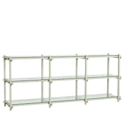 HAY Woody Shelving 2.0 Reol Lav Smokey Grey/Glas