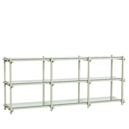 HAY Woody Shelving 2.0 Reol Lav Smokey Grey/Glas