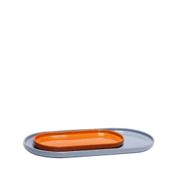 Hübsch Amare Serveringsfade Sát af 2 Lyseblå/Orange