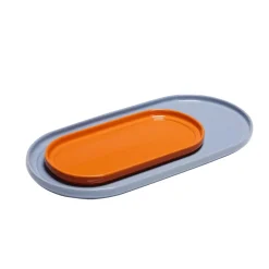Hübsch Amare Serveringsfade Sát af 2 Lyseblå/Orange
