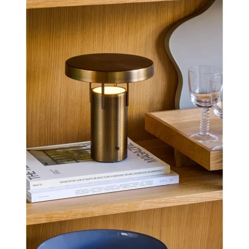 Hübsch BringMe Transportabel Lampe Mini Metallic Sand