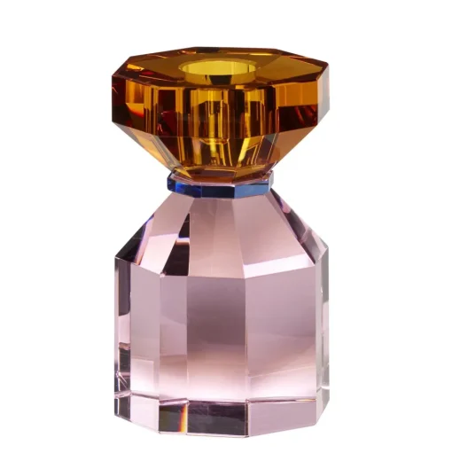 Hübsch Gem Lysestage Orange/Lyserød