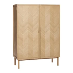 Hübsch Herringbone Kládeskab Medium Natur