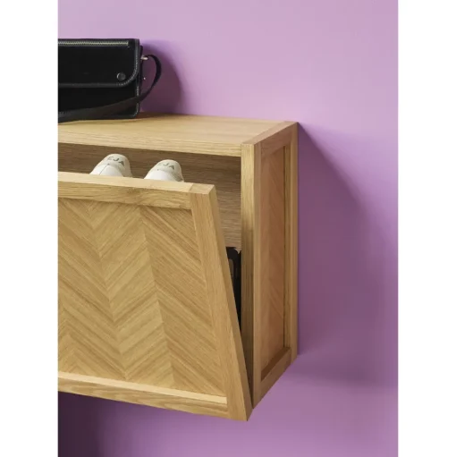 Hübsch Herringbone Skoskab Stor Natur
