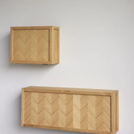 Hübsch Herringbone Skoskab Stor Natur
