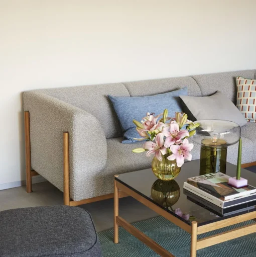 Hübsch Moment Sofa 3 Seater Stor Grå/Natur
