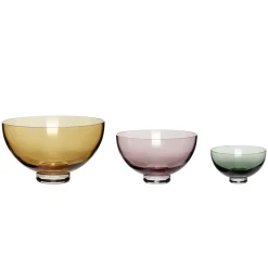 Hübsch Radiant Skåle Beige/Rosa/Grøn Sát af 3
