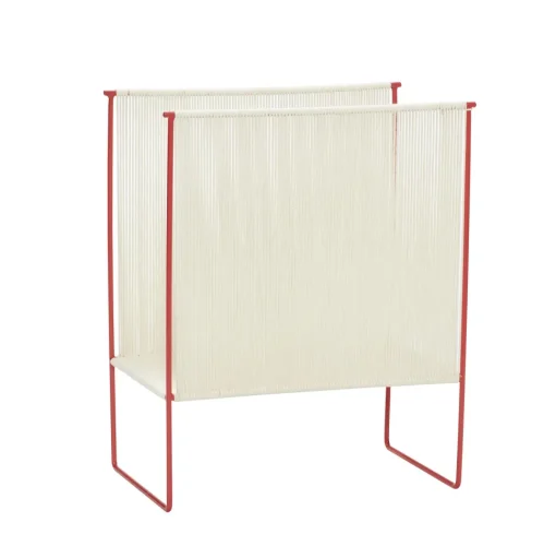 Hübsch String Magasinholder Rød/Hvid