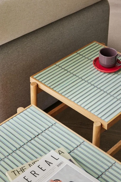 Hübsch Tile Sidebord Mint/Natur