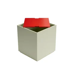 Hübsch Vault Sidebord/Opbevaringskasse Lysegrøn/Rød