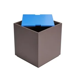 Hübsch Vault Sidebord/Opbevaringskasse Brun/Blå