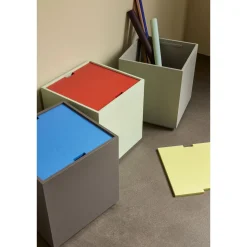 Hübsch Vault Sidebord/Opbevaringskasse Brun/Blå