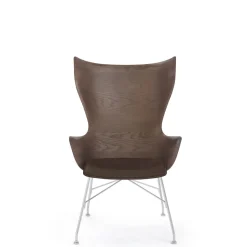 Kartell K/Wood Lánestol Krom/Mørk Asketrá med Ládersáde