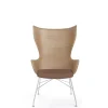 Kartell K/Wood Lánestol Krom/Lys Asketrá med Ládersáde