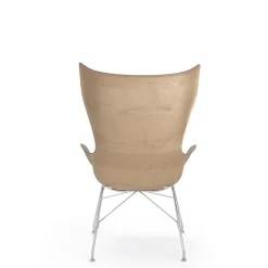 Kartell K/Wood Lánestol Krom/Lys Asketrá med Ládersáde