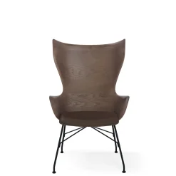 Kartell K/Wood Lánestol Sort/Mørk Asketrá med Ládersáde