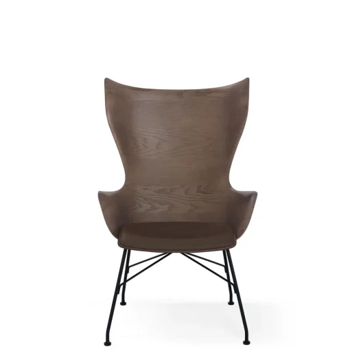 Kartell K/Wood Lánestol Sort/Mørk Asketrá med Ládersáde