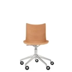Kartell P/Wood Kontorstol Krom/Lys Trá