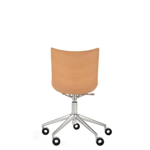 Kartell P/Wood Kontorstol Krom/Lys Trá