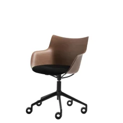 Kartell Q/Wood Kontorstol Sort/Mørk Trá med Sort Polstring