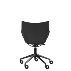 Kartell Q/Wood Kontorstol Sort/Sort Trá med Sort Polstring