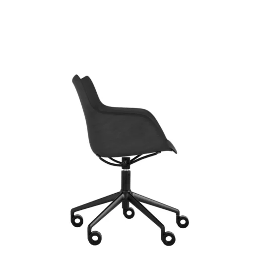 Kartell Q/Wood Kontorstol Sort/Sort Trá med Sort Polstring